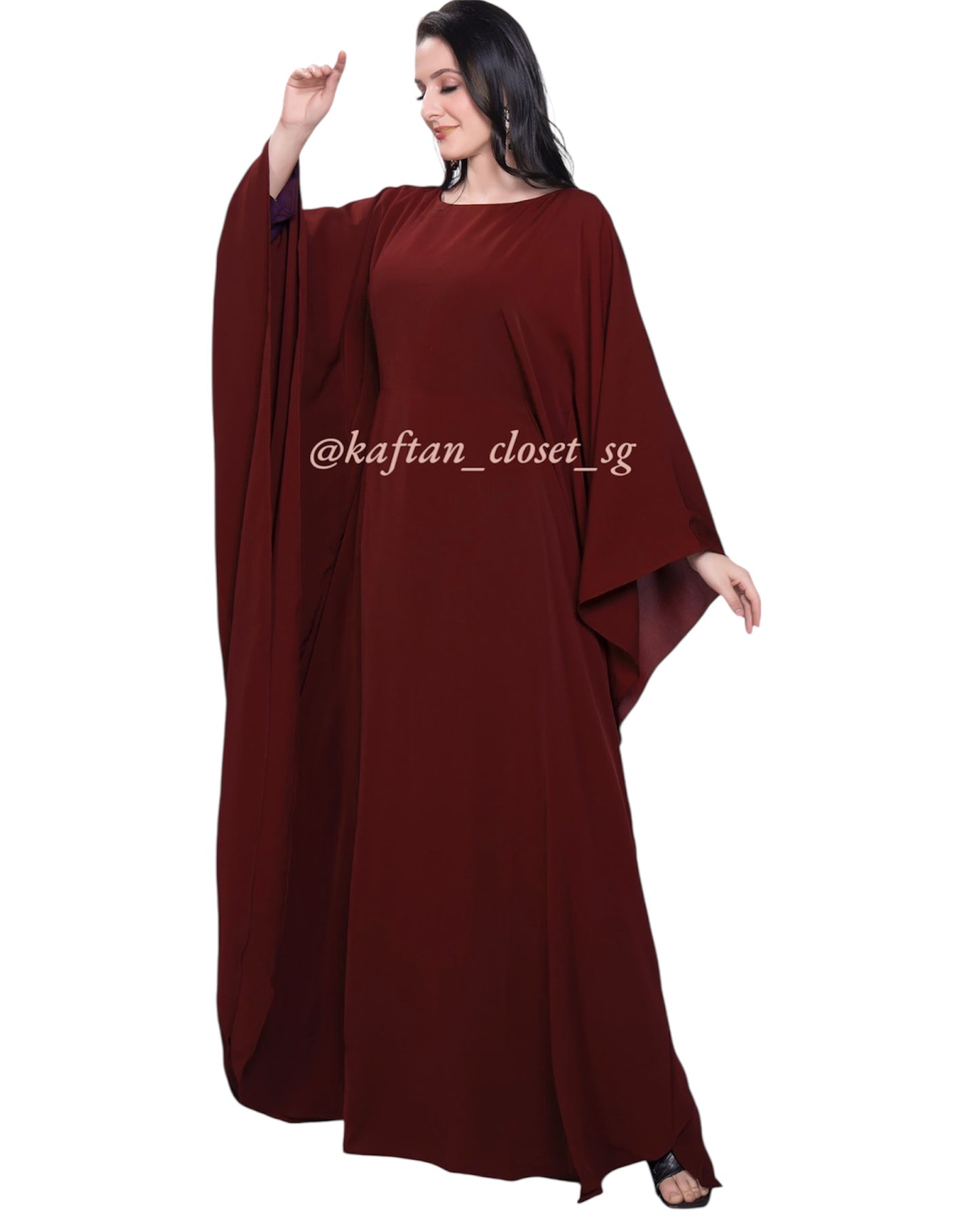 Butterfly Abaya- Maroon
