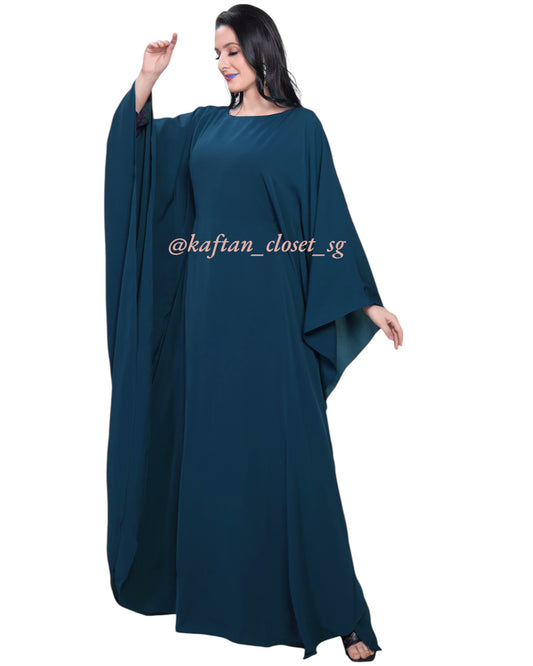 Butterfly Abaya- Teal Blue