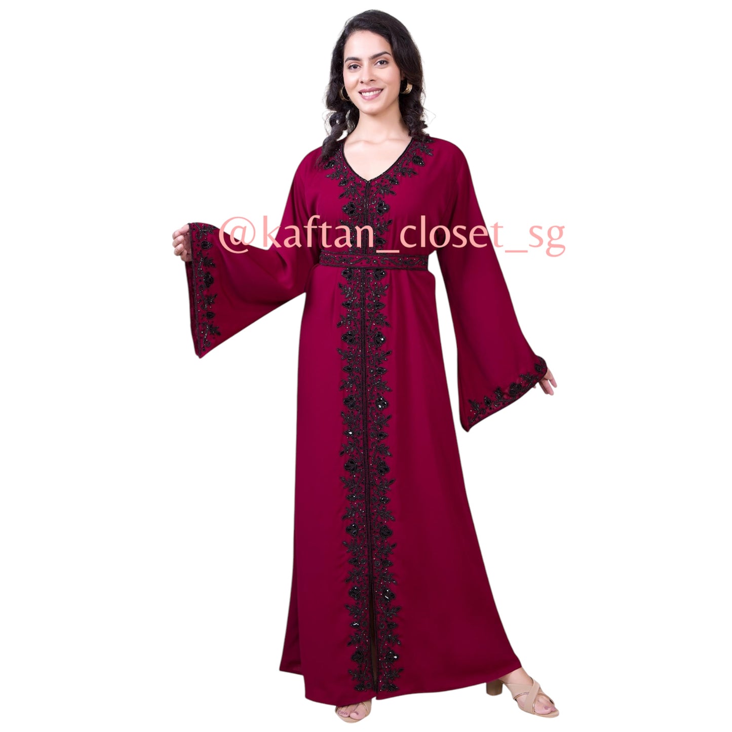 Noir Jalabiya - Maroon