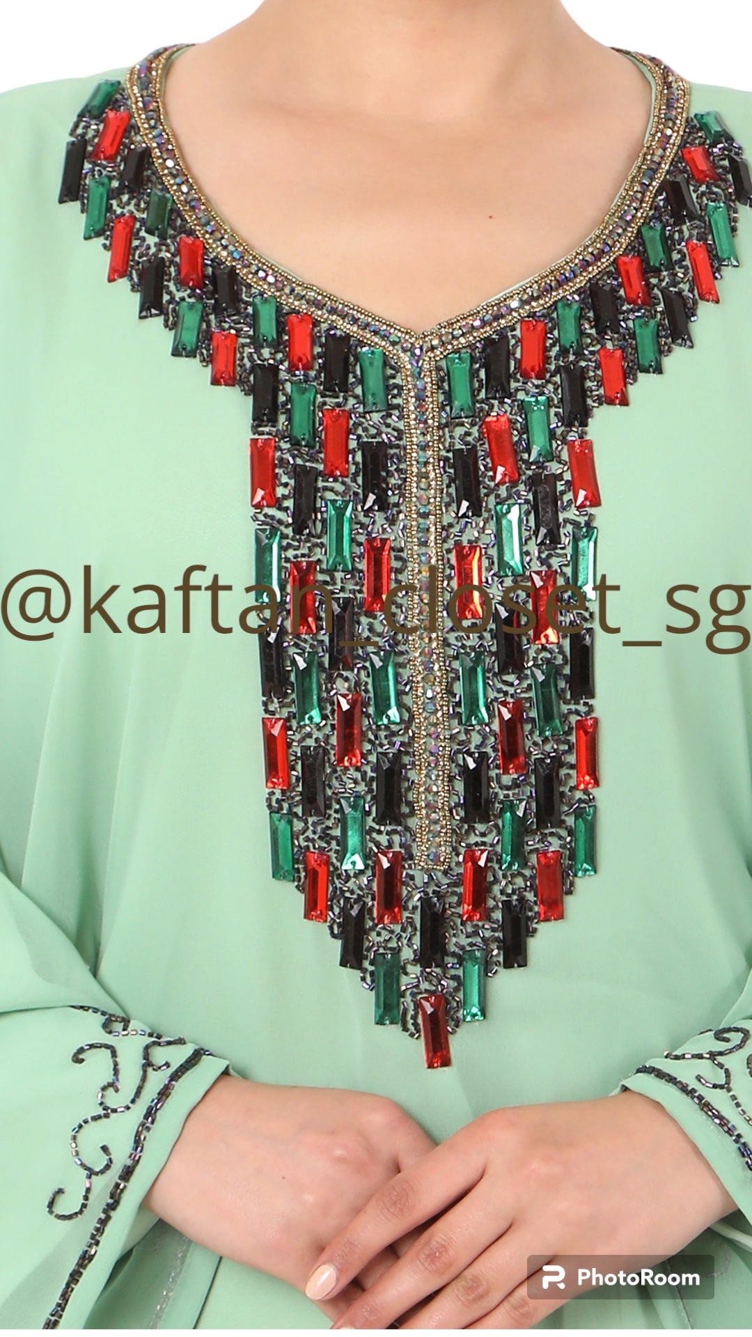 Marbella kaftan- Pastel Green