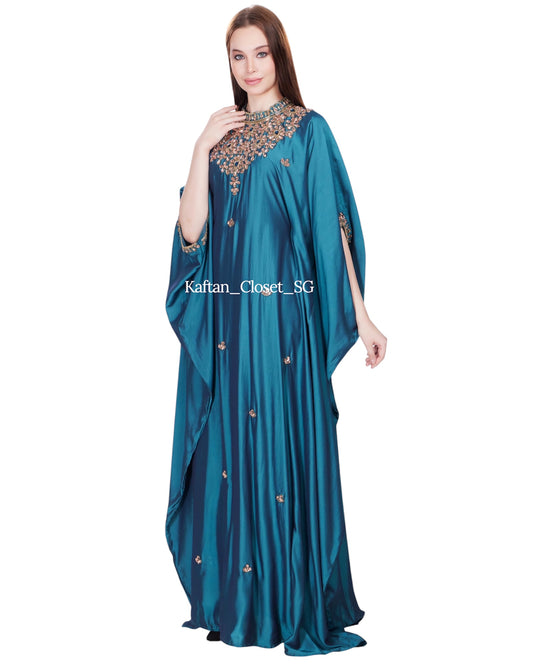 Rhea High Neck Series- Light Teal Blue