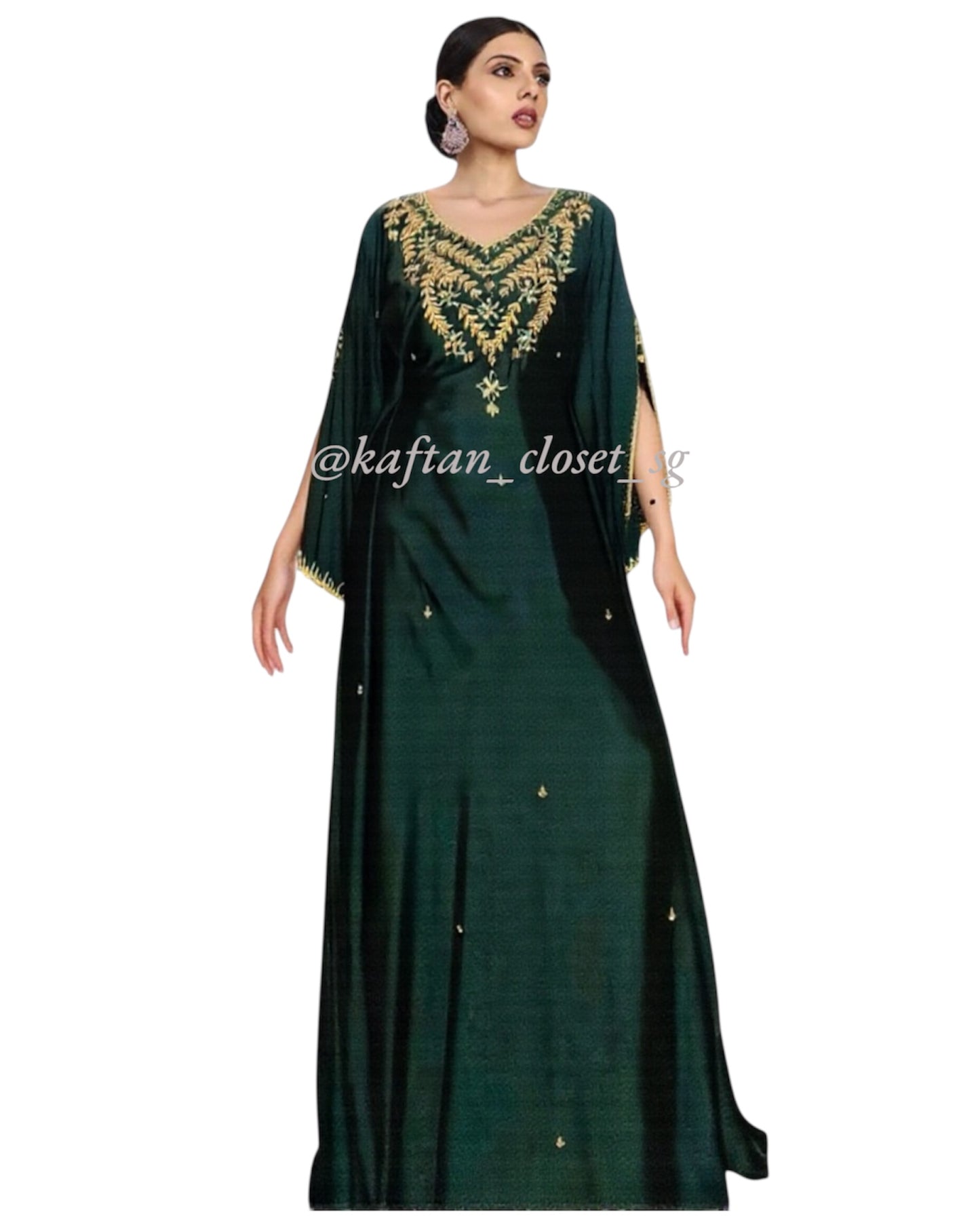 Odessa Open Sleeves - Midnite Green