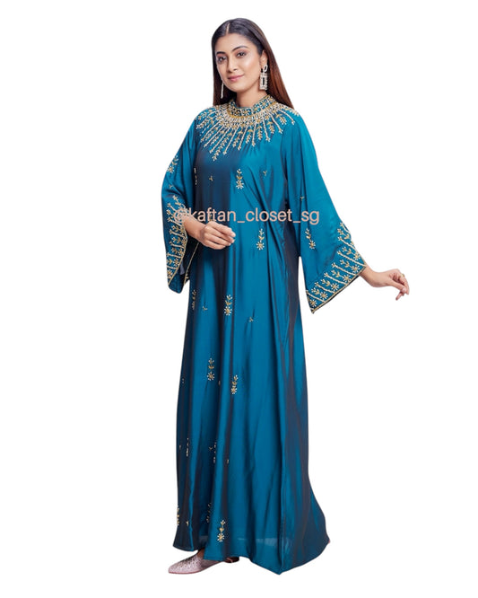 Juliette High Neck- Teal Blue