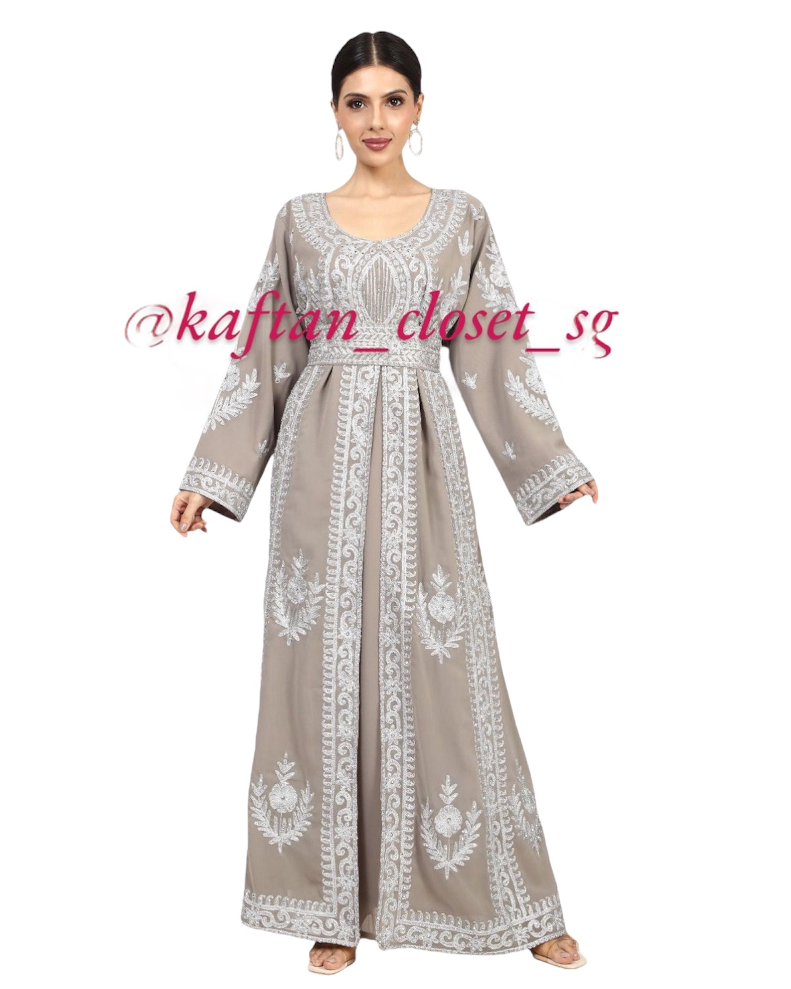 Petra Jalabiya- Taupe – Kaftan Closet SG