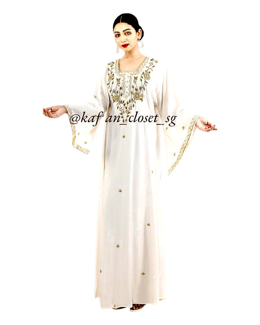 Sabine Cream White Kaftan
