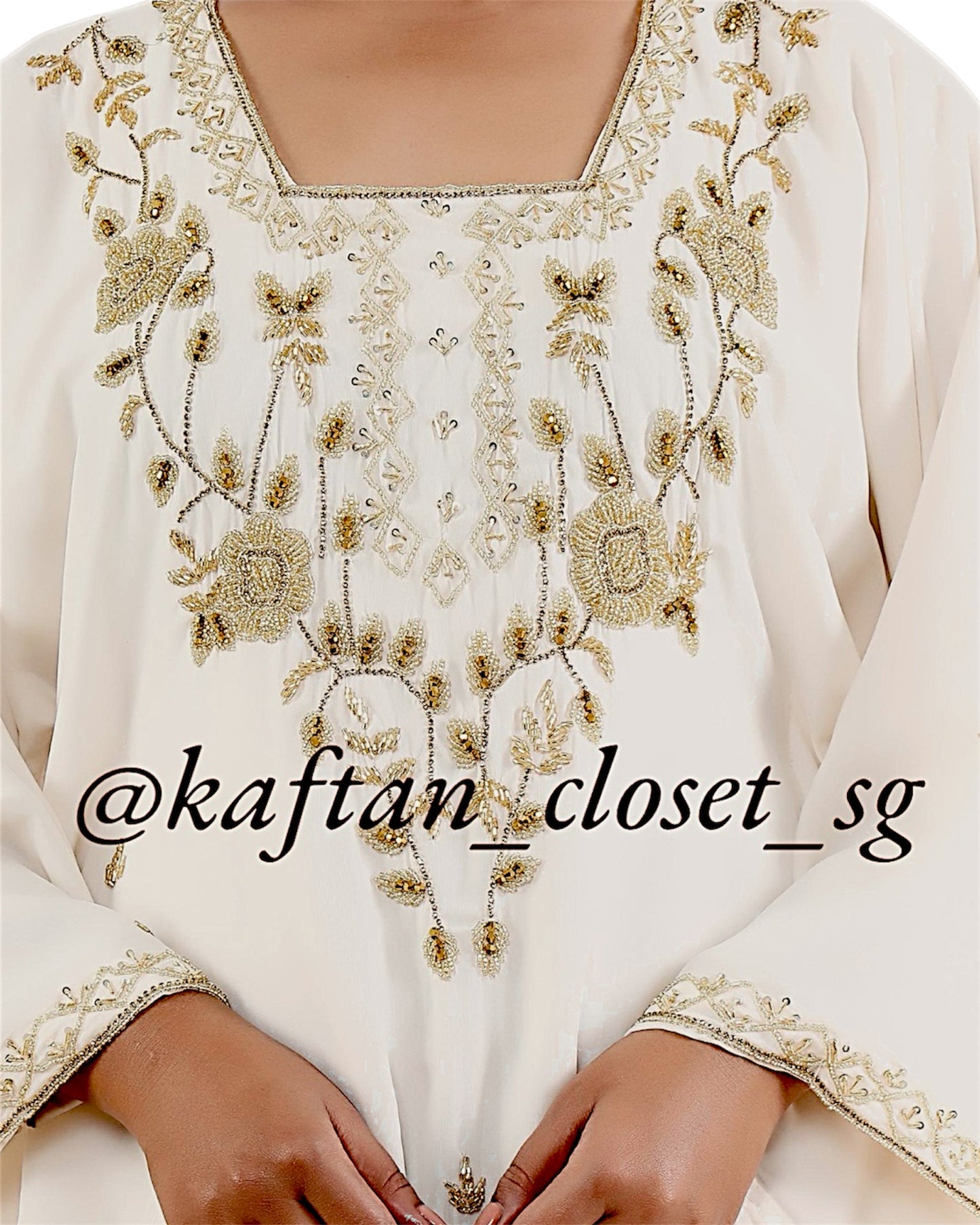Sabine Cream White Kaftan