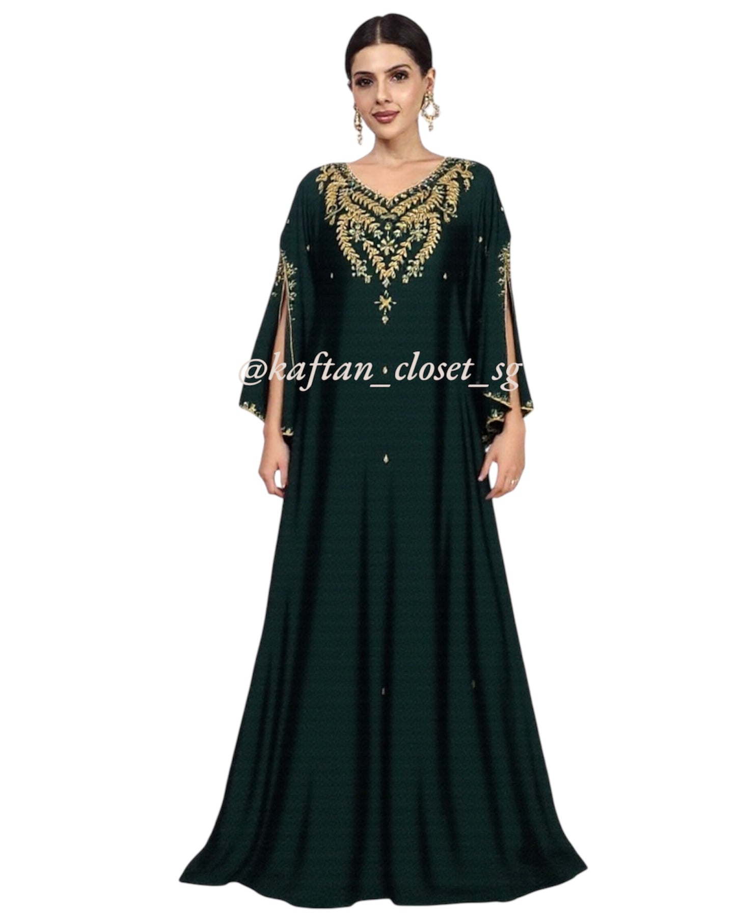 Odessa Open Sleeves - Midnite Green