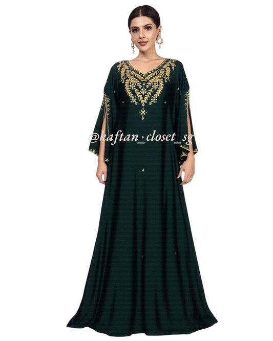 Odessa Open Sleeves - Midnite Green