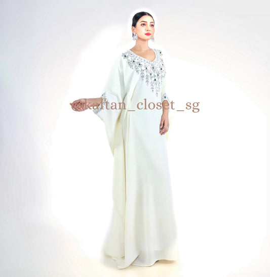 Hayati Series- Cream white kaftan