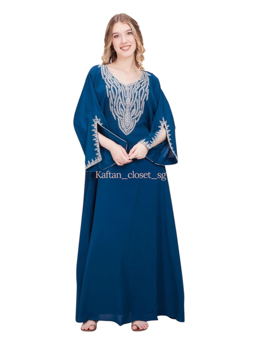 Allysia Open Sleeves Series- Teal Blue