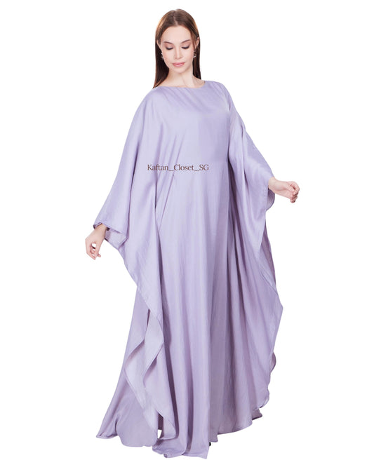 Butterfly Linen Blend Kaftan-  Lilac