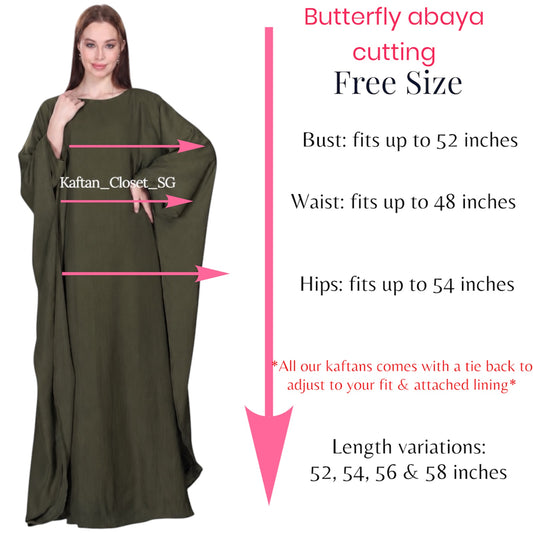 Butterfly Linen Blend Kaftan-  Lilac
