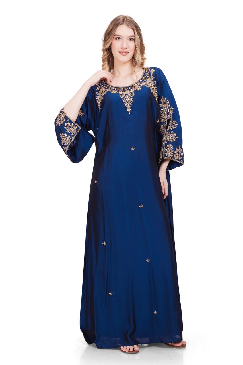 Sonia Series - Navy Blue. Open Slit Sleeves