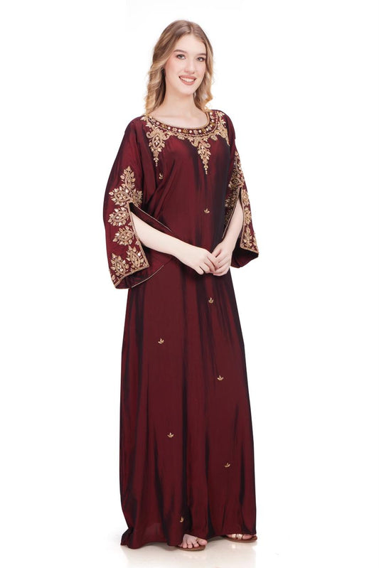 Sonia Series - Maroon. Open Slit Sleeves