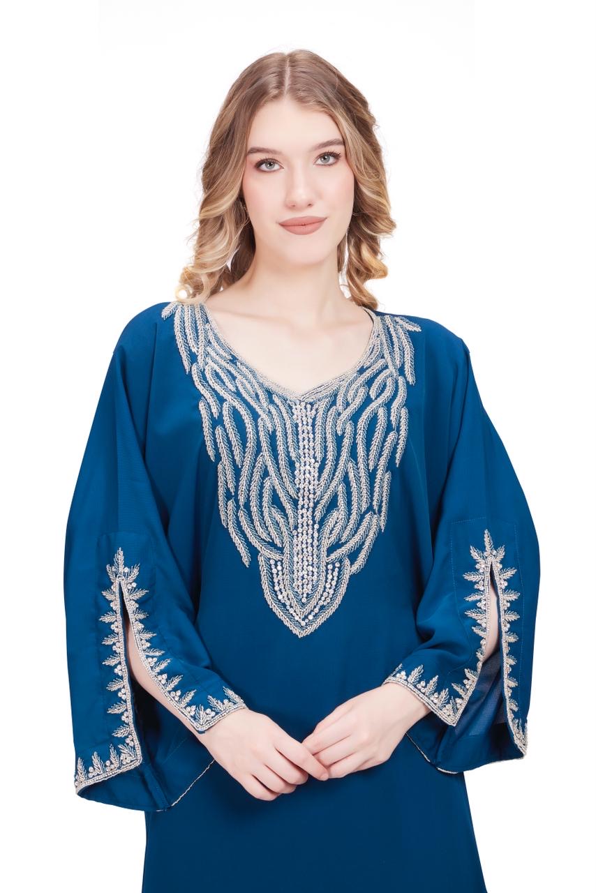 Allysia Open Sleeves Series- Teal Blue