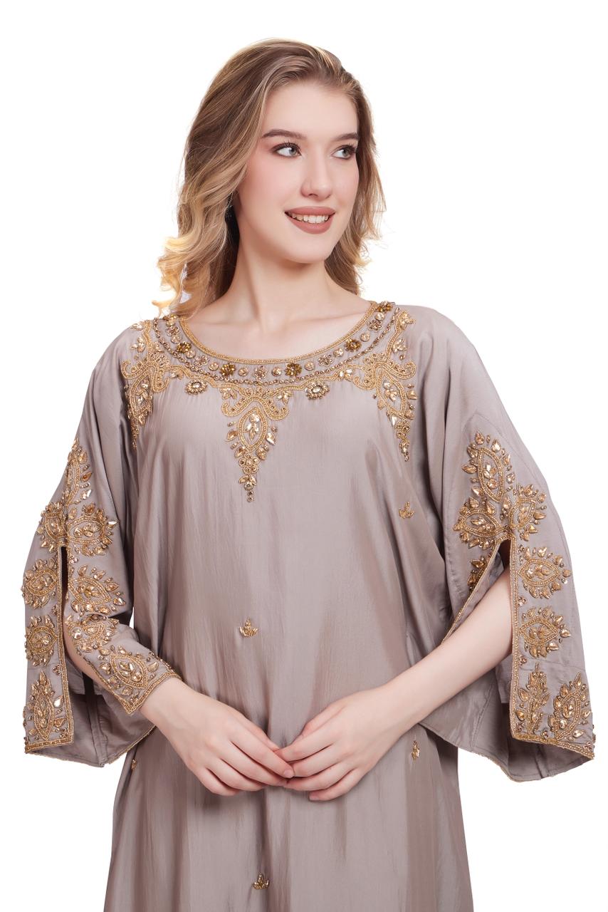 Sonia Series - Silver Khaki. Open Slit Sleeves