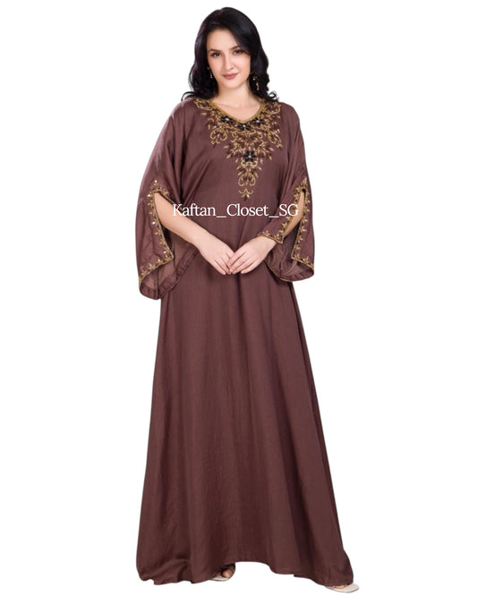 Naura II- Slit sleeves - Rich Brown