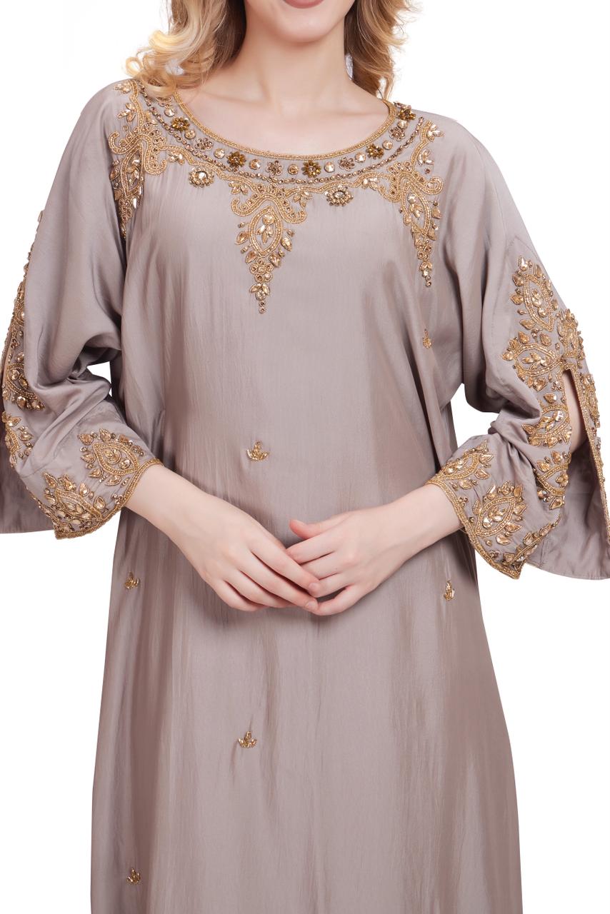 Sonia Series - Silver Khaki. Open Slit Sleeves