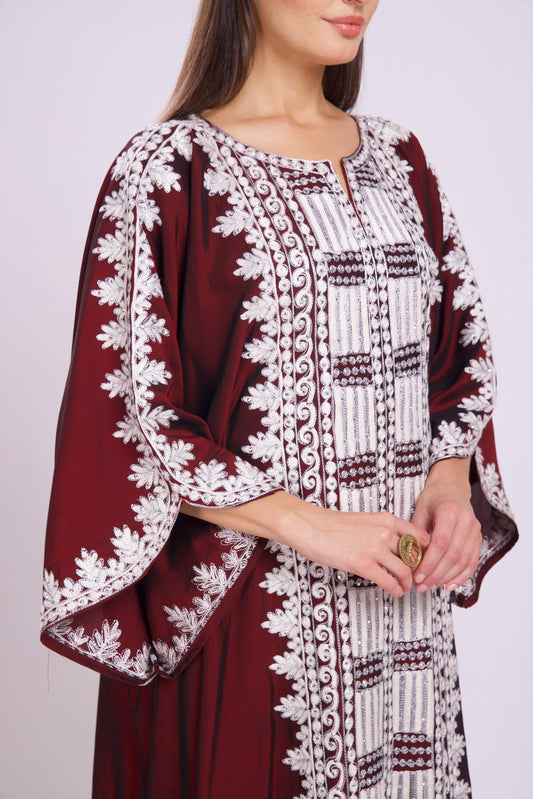 Bahati Embroidery- Maroon