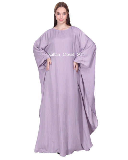 Butterfly Linen Blend Kaftan-  Lilac