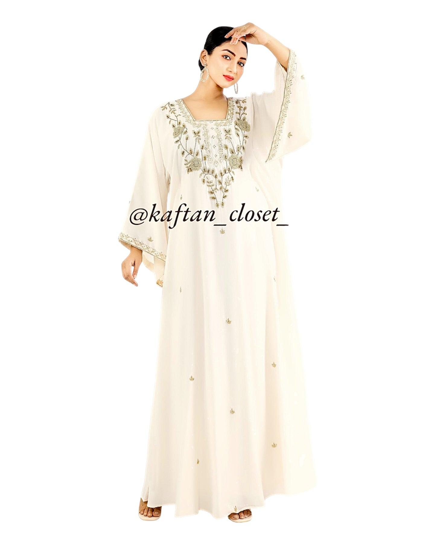 Sabine Cream White Kaftan