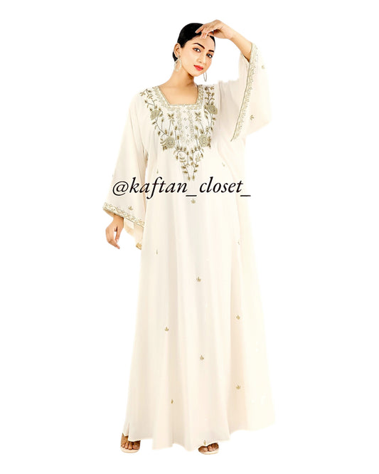 Sabine Cream White Kaftan