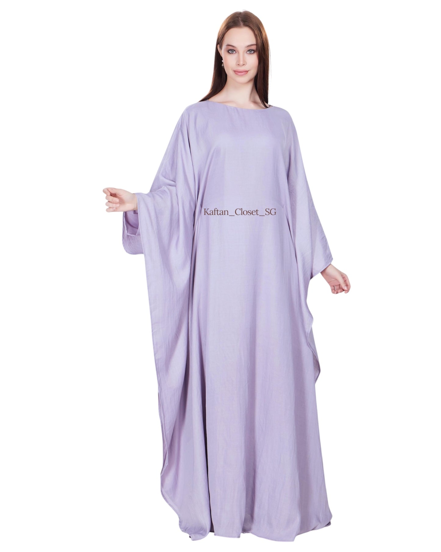 Butterfly Linen Blend Kaftan-  Lilac