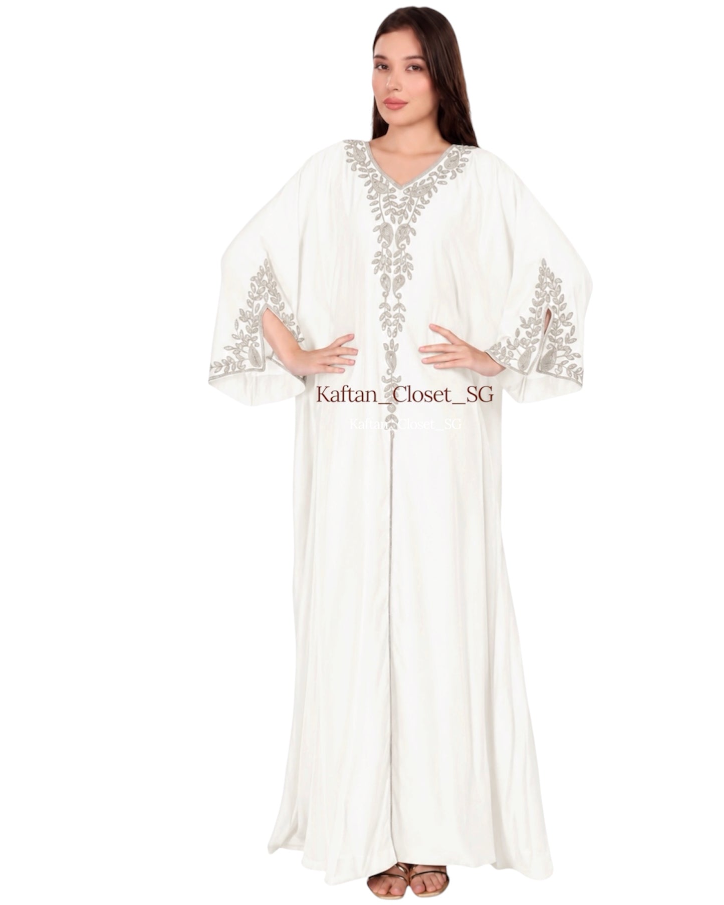 Sandra Series -  Cream white (Slit Sleeves)