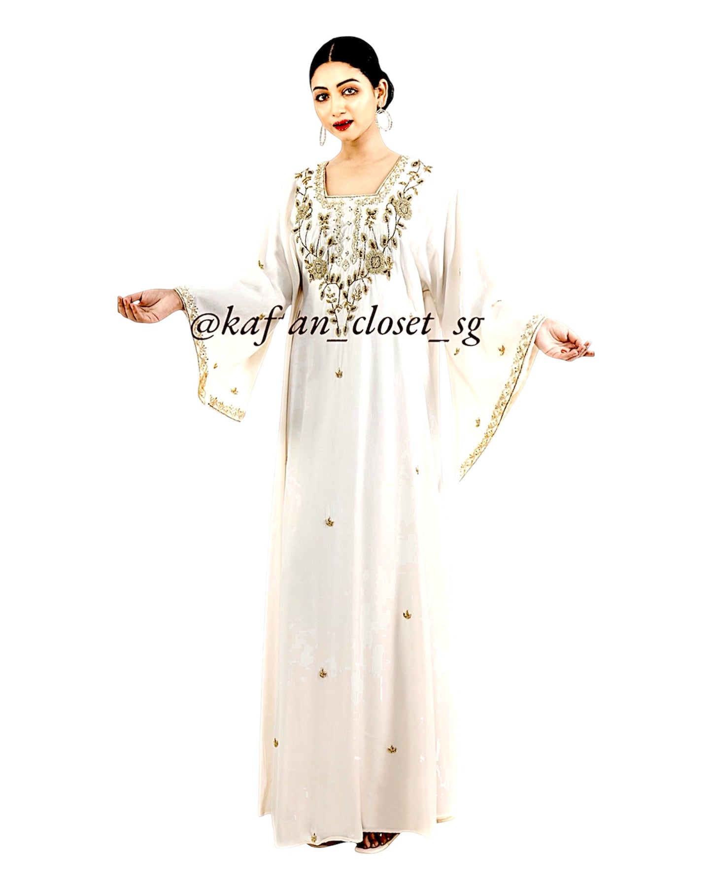 Sabine Cream White Kaftan