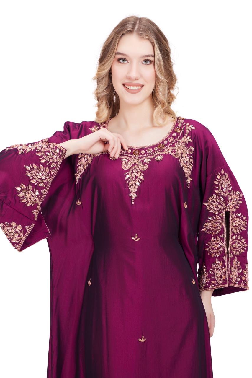 Sonia Series - Burgundy. Open Slit Sleeves