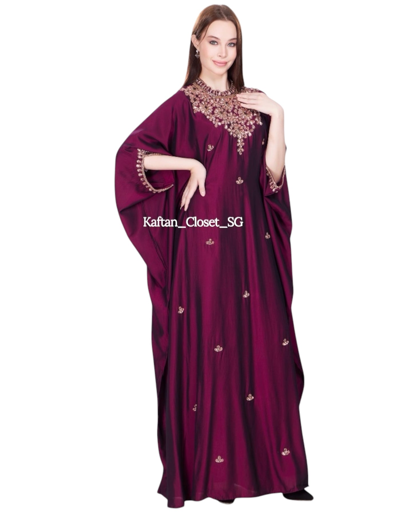Rhea High Neck Series- Burgundy
