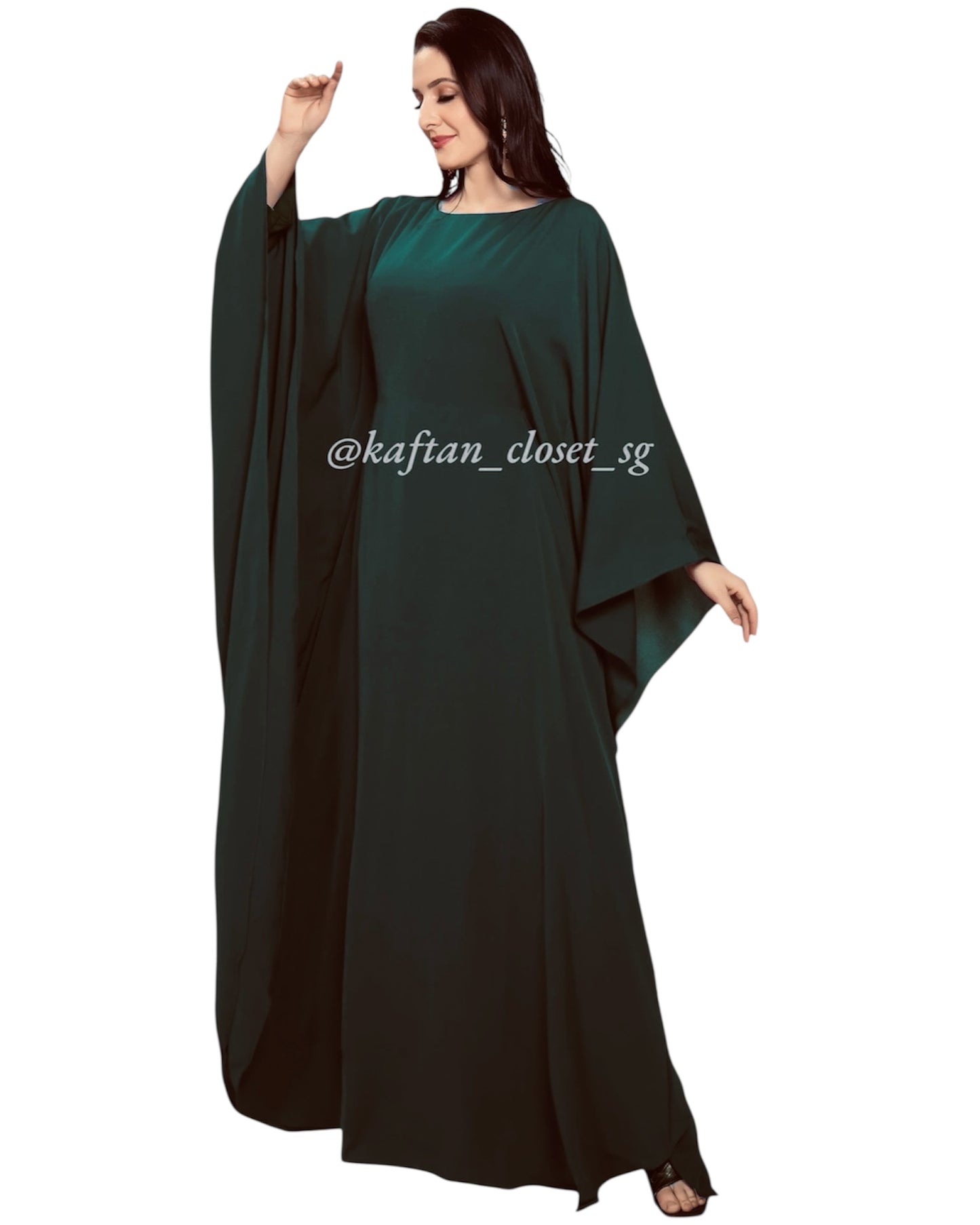 Butterfly Abaya- Midnite Green