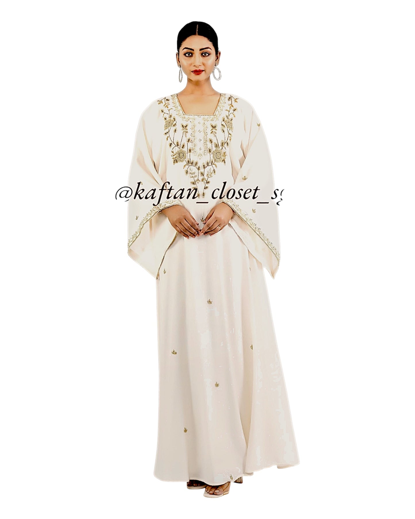 Sabine Cream White Kaftan