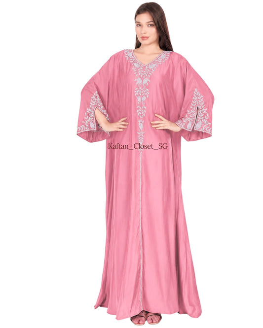 Sandra Series -  Salmon Pink (Slit Sleeves)