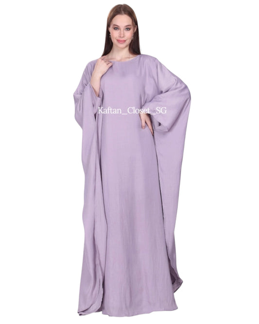 Butterfly Linen Blend Kaftan-  Lilac