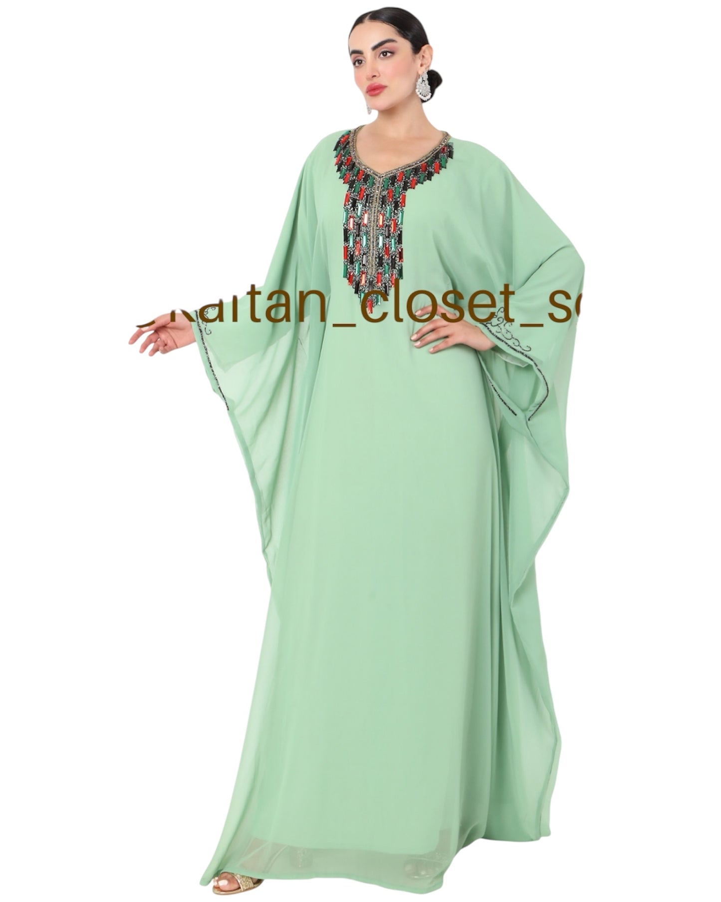 Marbella kaftan- Pastel Green