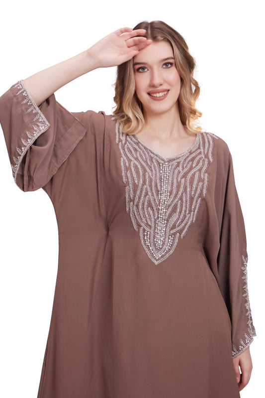 Allysia Open Sleeves Series- Mocha Brown