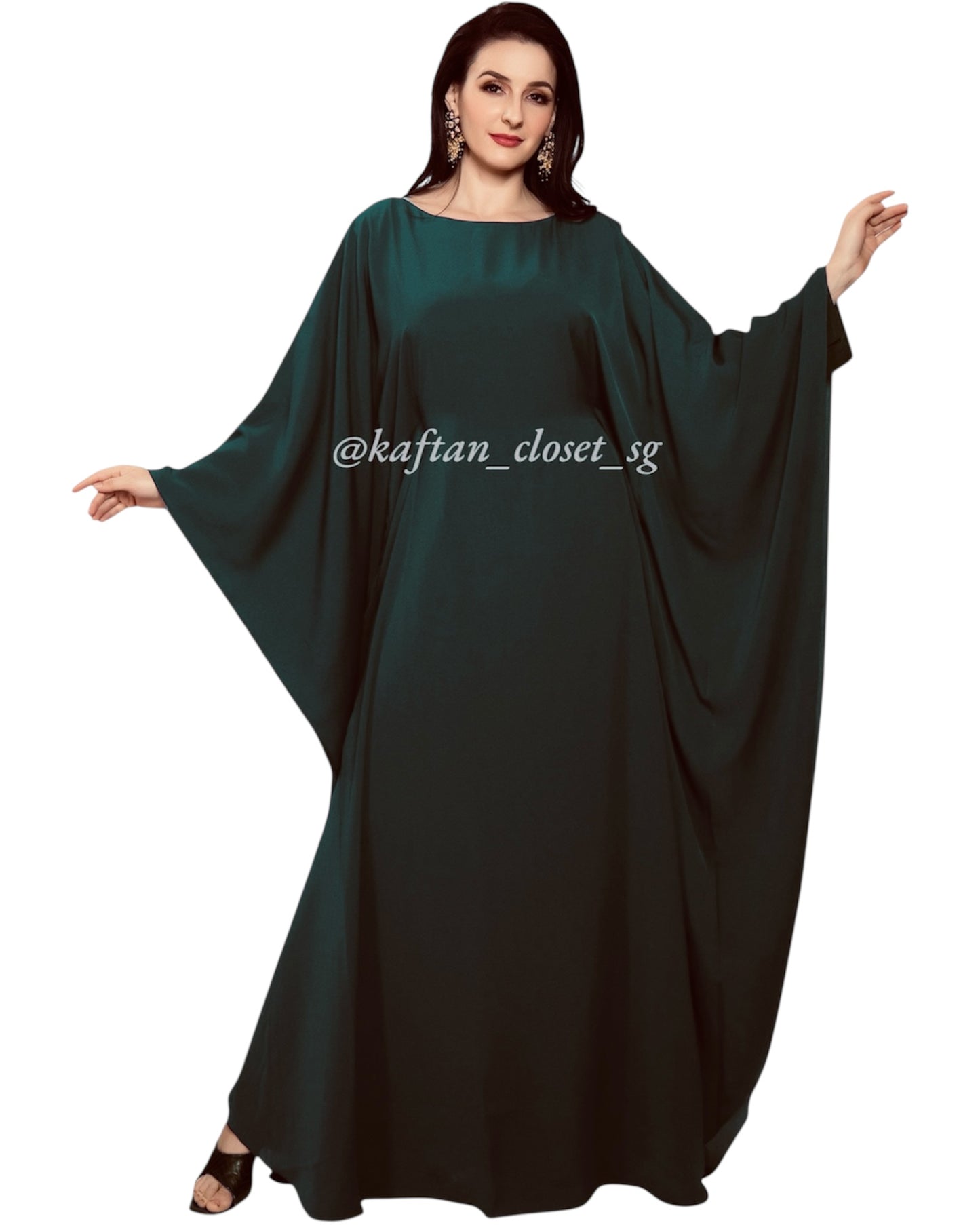 Butterfly Abaya- Midnite Green