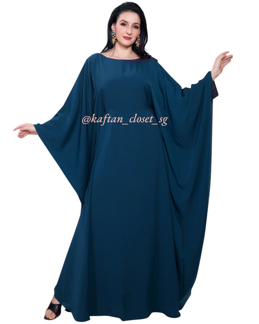 Butterfly Abaya- Teal Blue