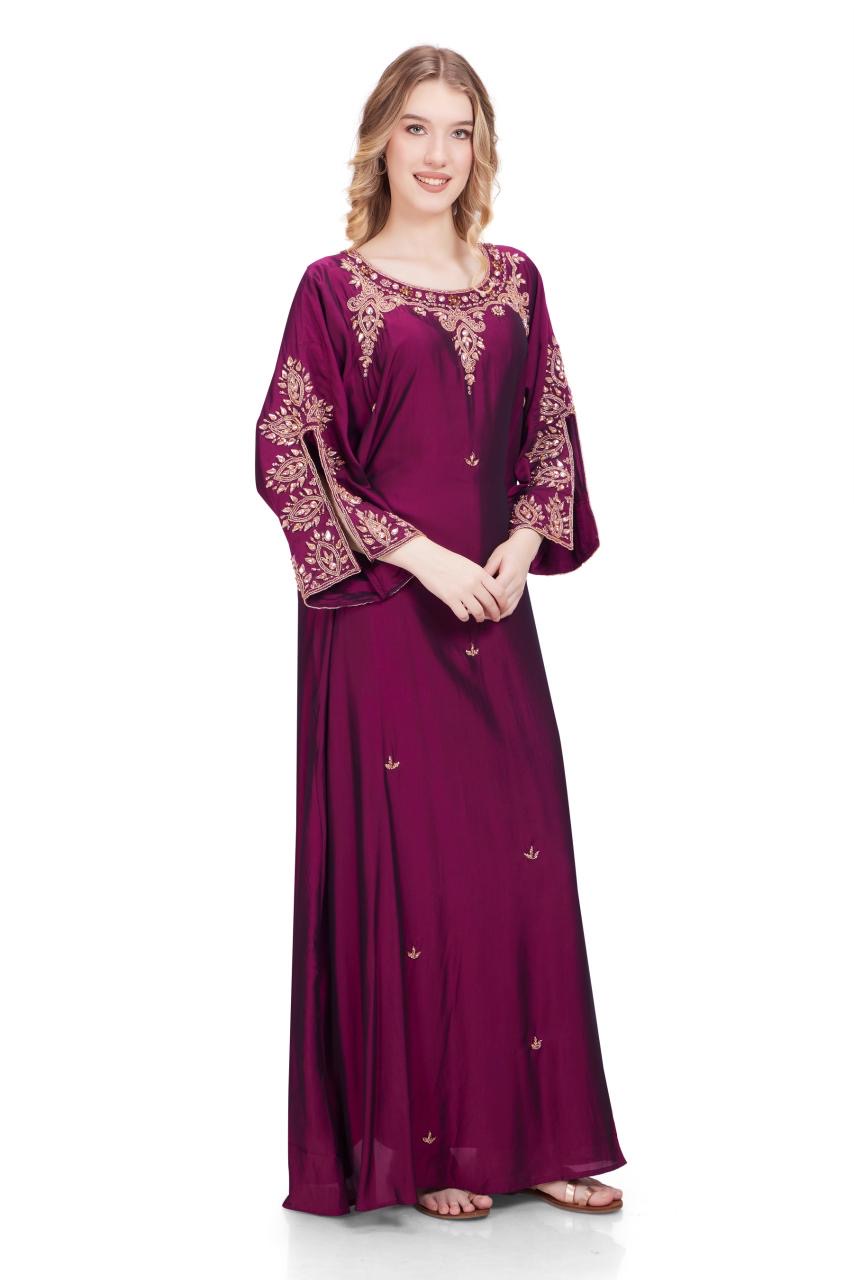 Sonia Series - Burgundy. Open Slit Sleeves