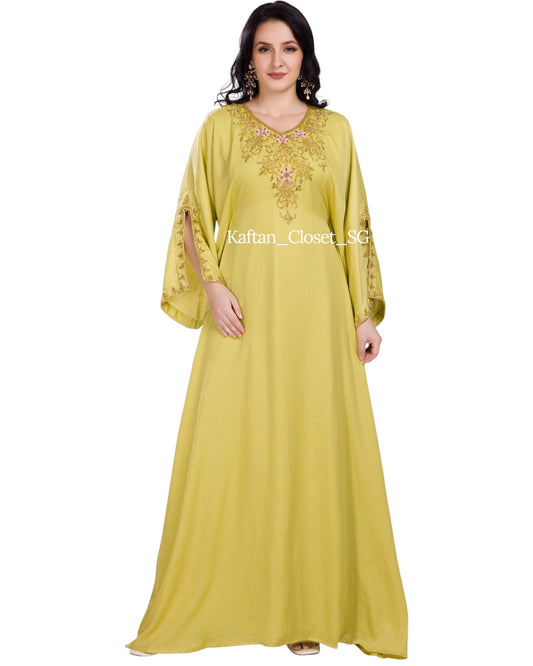 Naura II- Slit sleeves - Yellow