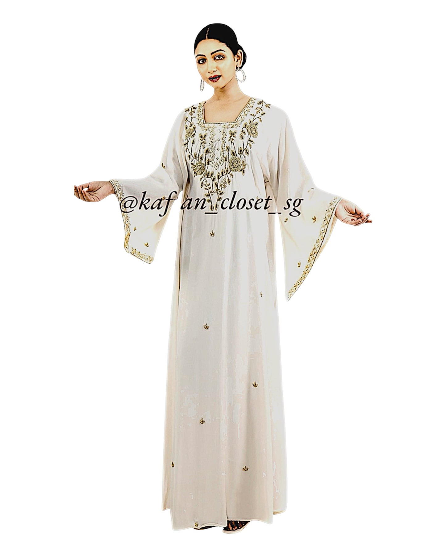 Sabine Cream White Kaftan