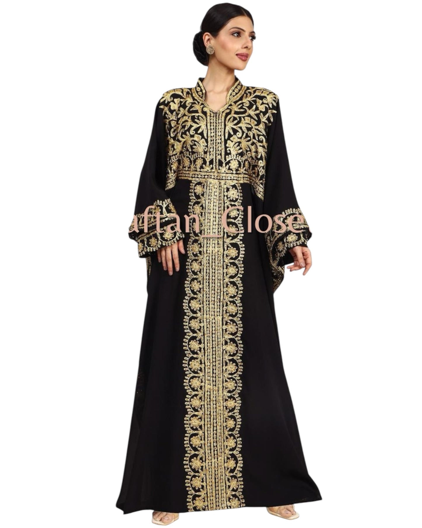Ghalia Gold Embroidery- Black