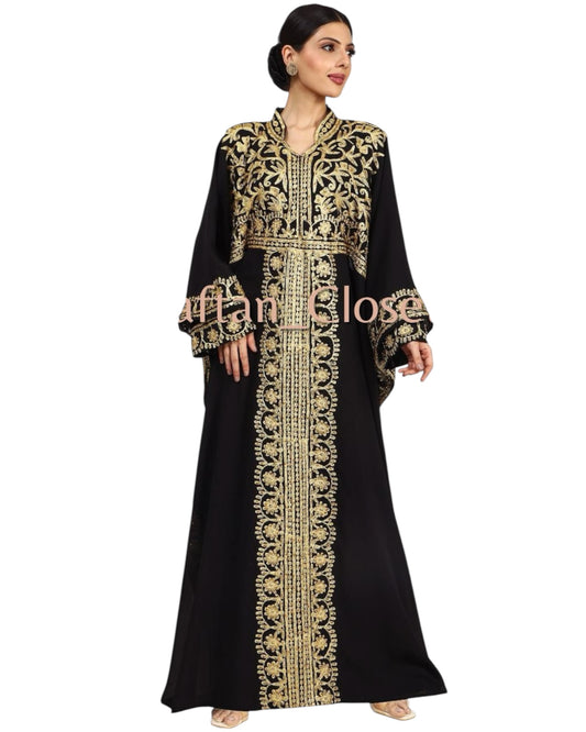 Ghalia Gold Embroidery- Black
