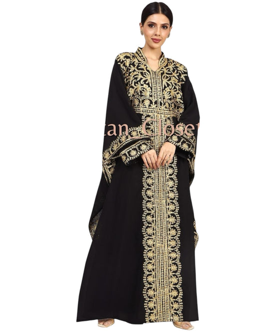 Ghalia Gold Embroidery- Black