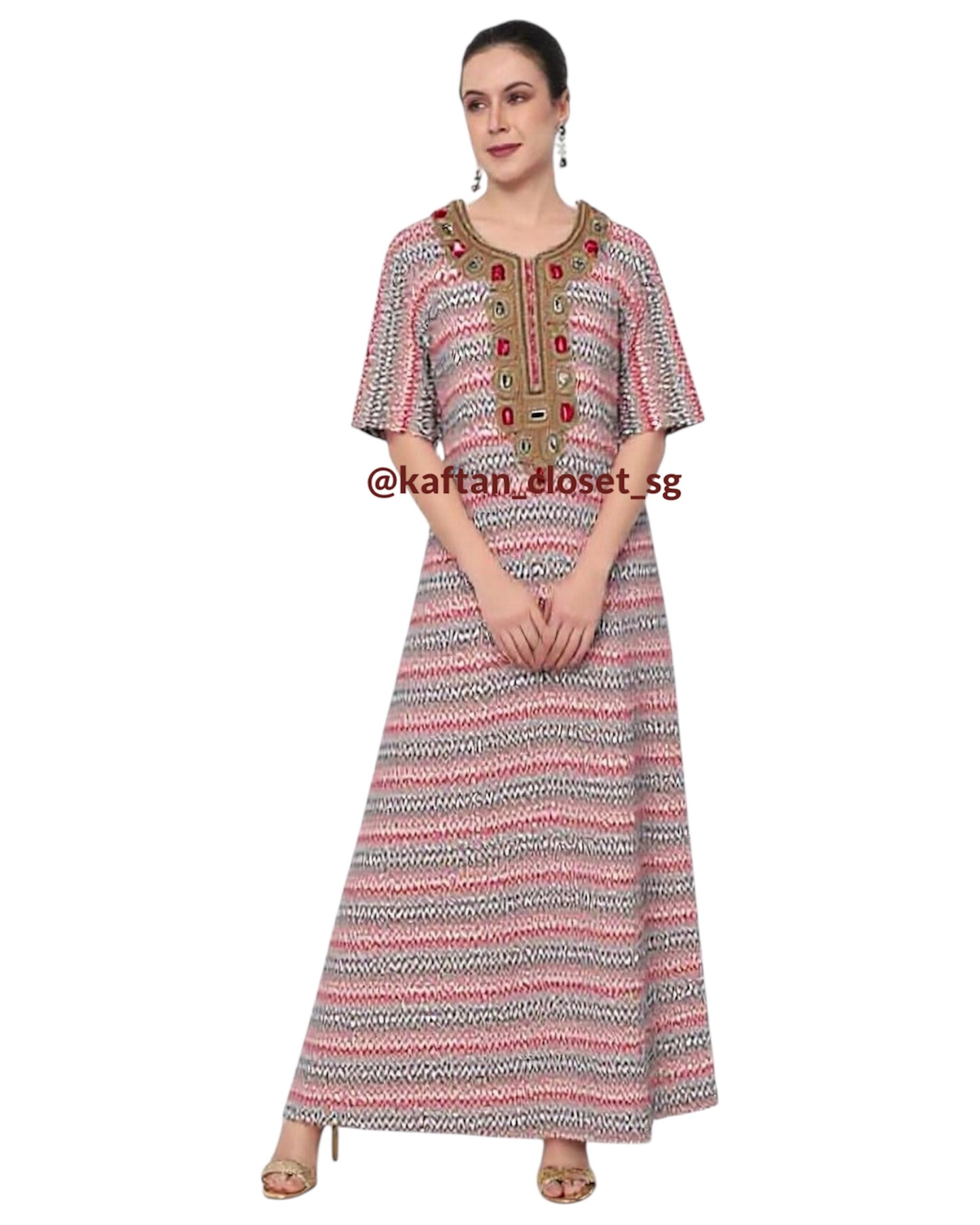 Eco Fabric Print- Half Sleeves kaftan