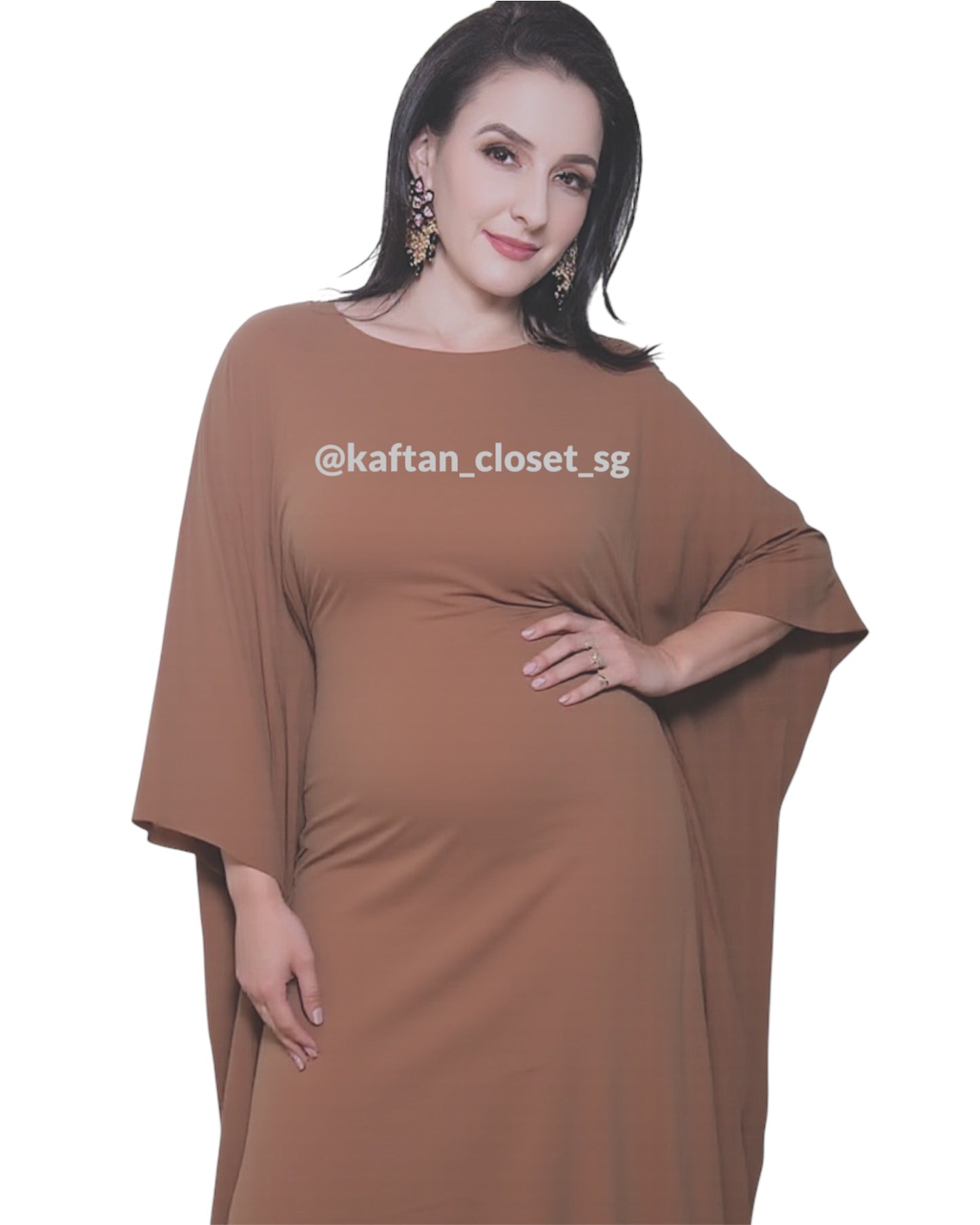 Butterfly Abaya- Mocha Brown