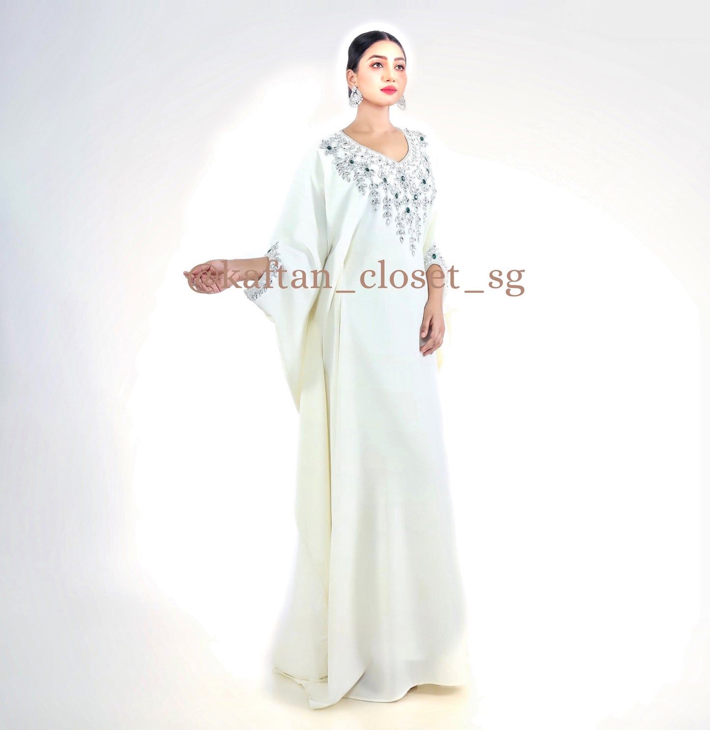 Hayati Series- Cream white kaftan