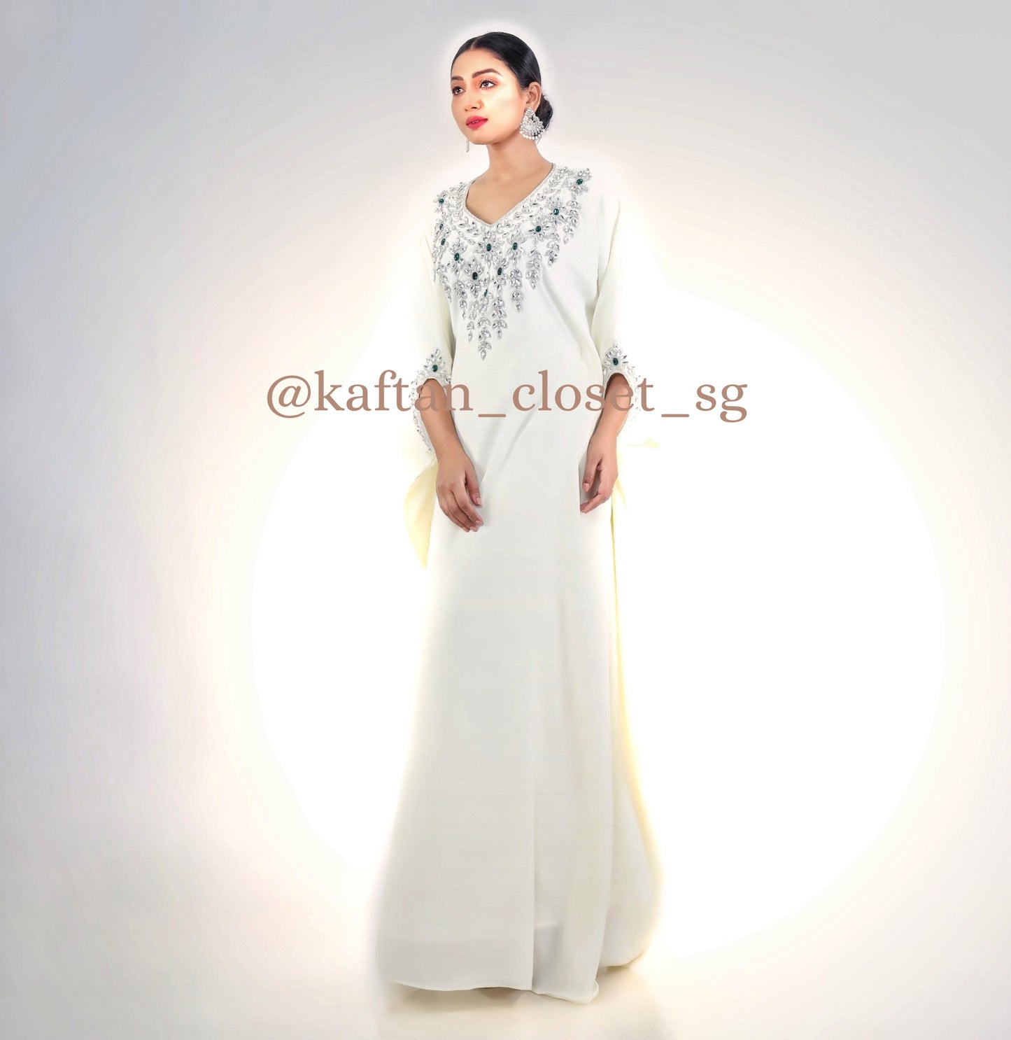 Hayati Series- Cream white kaftan